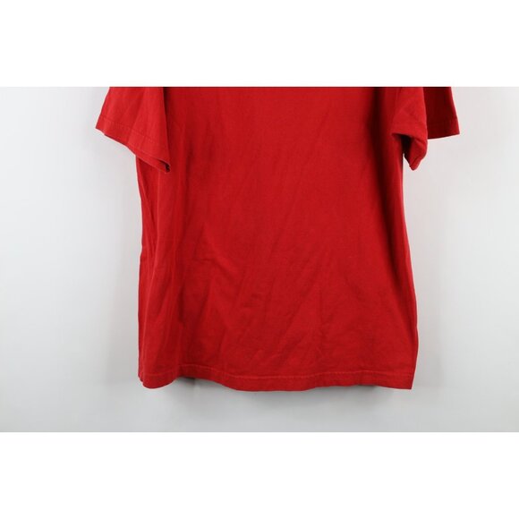 Vintage 90s Y2K Famous Stars and Straps Mens Large Faded Spell Out T-Shirt Red - Picture 11 of 11